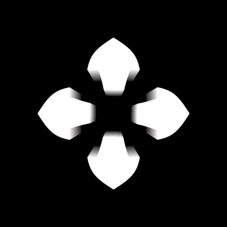 Four way arrow symbol illustration on black backgroundのイラスト素材