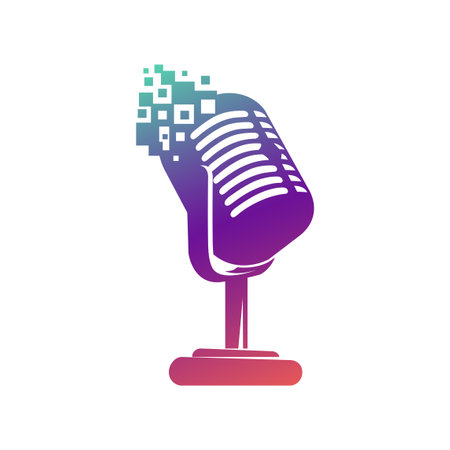 Microphone icon. Flat design style eps 10 vector illustration.のイラスト素材