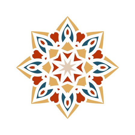 Circular background. Oriental pattern illustration. Flower circular ornament. A stylized mandala....