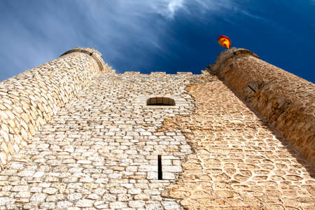 Castle of Alcala del Jucar, in the province of Albacete, Spain. Spanish medieval castle.のeditorial素材
