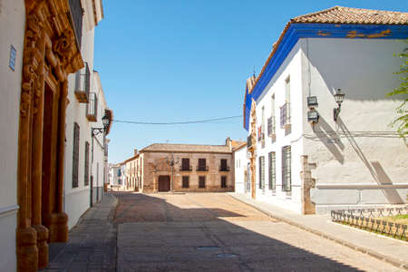 Almagro, Ciudad Real (Spain). 2020, September. An adult man wearing a face mask to avoid COVID-19 disease walks in the streets of the picturesque village of Almagro.のeditorial素材
