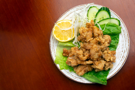 Japanese typical food Fried Chicken Tori karaageの写真素材