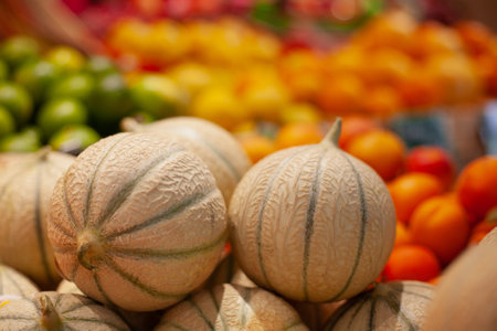 Fresh bright vegetables, vegetarian food on the tableの写真素材