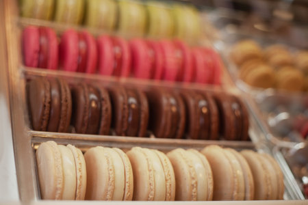 Delicious sweet pastry, cake, cookies for a festive Christmas tableの写真素材