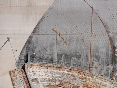 Hoover Dam spillway showing details of the concrete and other materials, Arizona and Nevadaの写真素材