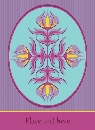Greeting card  with floral ornamentのイラスト素材