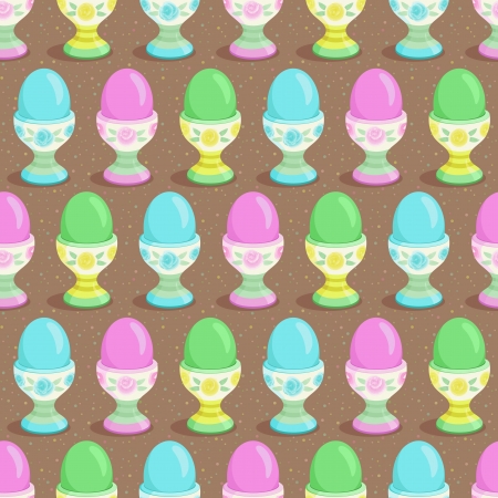 Easter eggs on stand. Seamless background.のイラスト素材