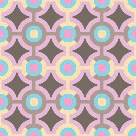 Abstract pink, blue and yellow seamless ornament patternのイラスト素材