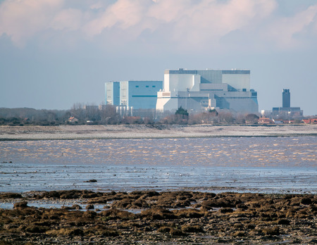 Somerset, UK - February 28, 2016: Hinkley Point Nuclear Power Station Somerset, UK. Proposed construction site of new nuclear power station project (Hinkley Point C).のeditorial素材