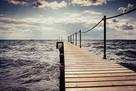Rough Sea on a Beach in Denmarkの写真素材