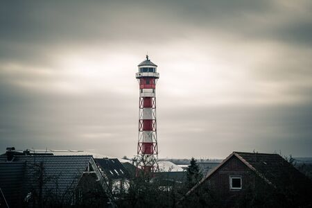A Lighthouse on the Elbe Riverの写真素材