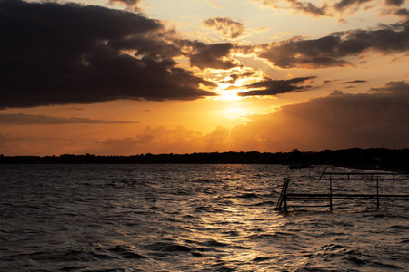 Sunset on the Danish Coast in Jutlandの写真素材