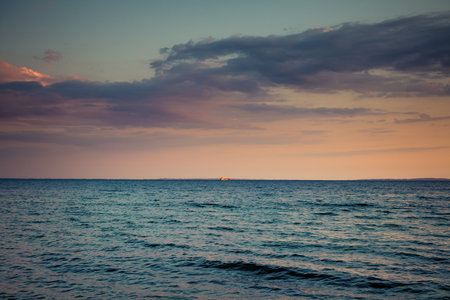 Sunset on the Danish Coast in Jutlandの写真素材