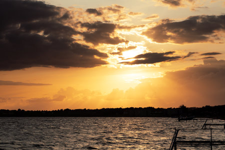 Sunset on the Danish Coast in Jutlandの写真素材