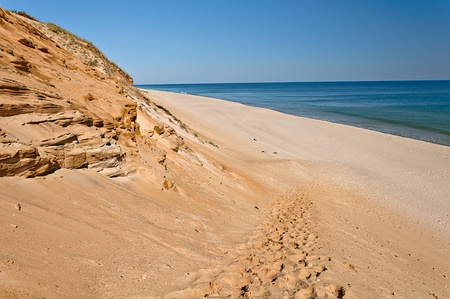 Cape Cod sandy slopeの写真素材