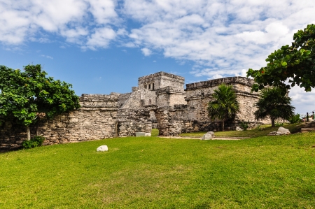 The famous mayan Ruins in Tulum  Peninsula Yucatanの写真素材