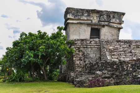 The famous mayan Ruins in Tulum  Peninsula Yucatanの写真素材