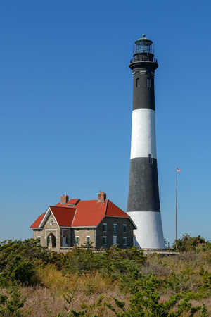 Fire Island Lighthouse located at Fire Island National Seashore, Long Island, New Yorkの写真素材