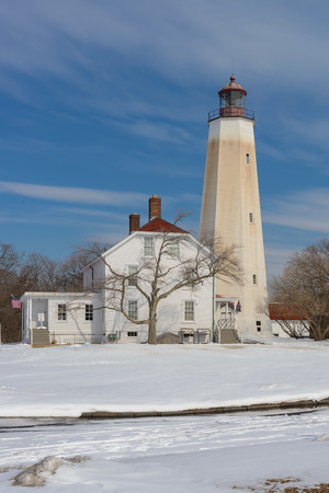 Sandy Hook Lighthouse is located at Fort Hancock, New Jerseyのeditorial素材