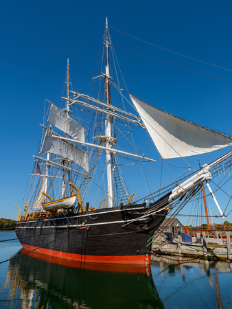 Charles W. Morgan The Last Wooden Whaleship in the World Built and launched in 1841のeditorial素材