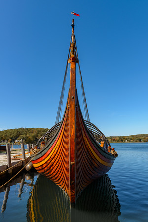 Viking ship docks at Mystic Seaport connecticutのeditorial素材