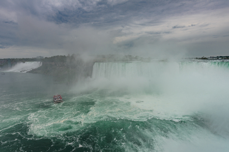 Niagara Falls in stormy weather, Ontario, Canadaのeditorial素材