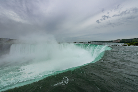 Niagara Falls in stormy weather, Ontario, Canadaの写真素材