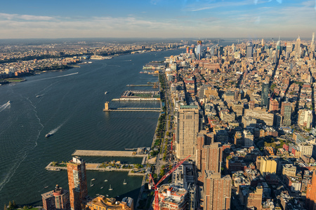 New York City and New Jersey skyline. Manhattan viewed from FreedomTowerの写真素材