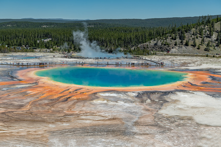 Grand Prismatic Spring. Hot springs. Yellowstone National Park. Wyoming. USA.の写真素材