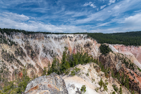Grand Canyon of the Yellowstone in Yellowstone National Park, Wyoming.の写真素材
