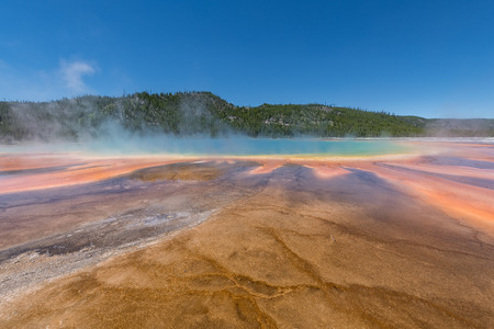 Grand Prismatic Spring. Hot springs. Yellowstone National Park. Wyoming. USA.の写真素材