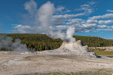 Castle Geyser, Yellowstone National Park (Upper Geyser Basin), Wyomingの写真素材