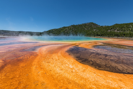 Grand Prismatic Spring. Hot springs. Yellowstone National Park. Wyoming. USA.の写真素材