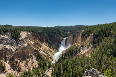 Grand Canyon of the Yellowstone in Yellowstone National Park, Wyoming.の写真素材