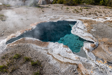 Old Faithful and Upper Geyser Basin - Yellowstone National Parkの写真素材