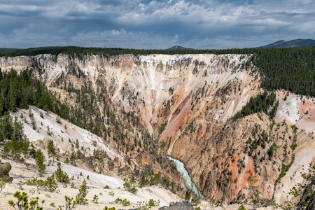 Grand Canyon of the Yellowstone in Yellowstone National Park, Wyoming.の写真素材