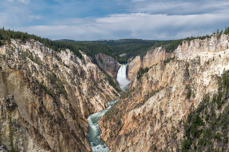 Grand Canyon of the Yellowstone in Yellowstone National Park, Wyoming.の写真素材