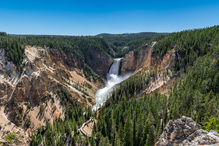 Grand Canyon of the Yellowstone in Yellowstone National Park, Wyoming.の写真素材