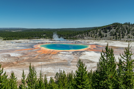 Grand Prismatic Spring. Hot springs. Yellowstone National Park. Wyoming. USA.の写真素材