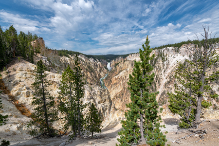 Grand Canyon of the Yellowstone in Yellowstone National Park, Wyoming.の写真素材