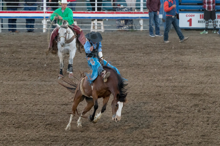 CODY, WYOMING - JUNE 29, 2018: Cody Stampede Park arena. Cody is the Rodeo Capitol of the World. 2018 marks 80th anniversary of nightly performances.のeditorial素材