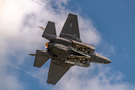 NEW WINDSOR, NY - AUGUST 2, 2019: The Lockheed Martin F-35 Lightning II from Stewart International Airport during the New York Airshow.のeditorial素材