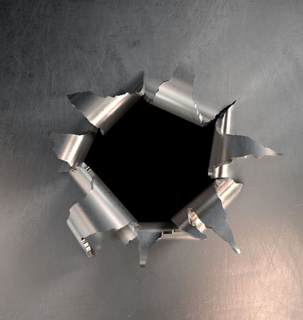 A metal hole burst A metal hole burst