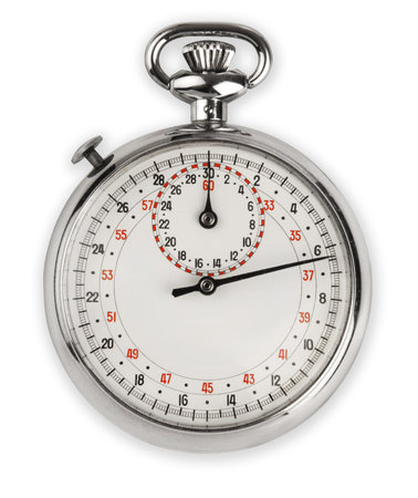 vintage analog stop watch isolated on white 