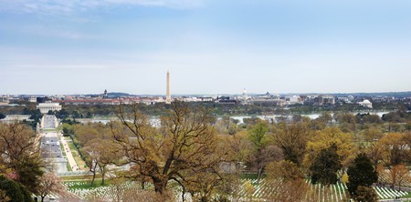 Washington DC panorama from Arlington Cemeteryの写真素材