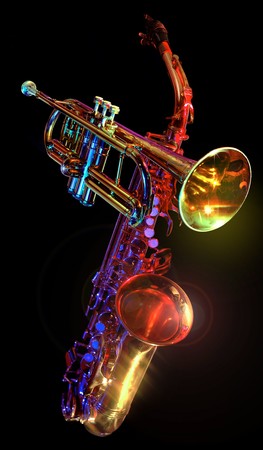 gelled trumpet & saxaphoneの写真素材