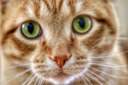 Close up of orange tabby catの写真素材