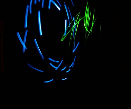 Abstract blurred light in long exposureの写真素材