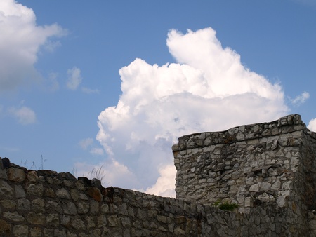Stoned wall in castle の写真素材