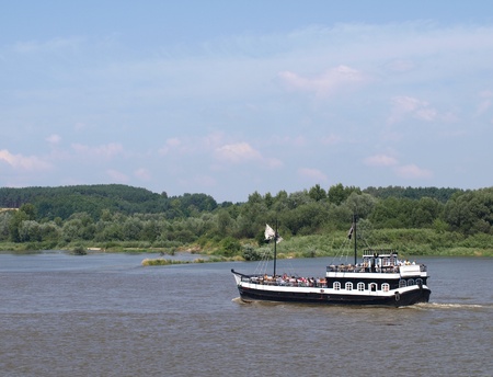 Touristic boat for tourist in Kazimierz Dolny, Polandのeditorial素材